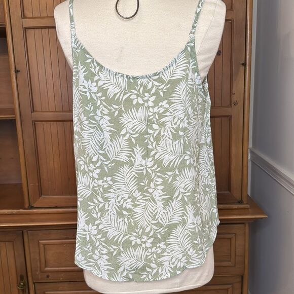 MINE Tropical Floral Print Camisole Tank Top, Size Large - Picture 2 of 8